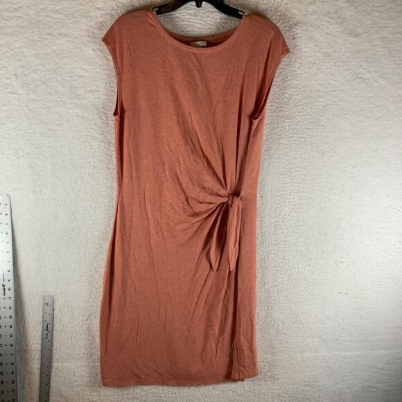 Garnet Hill Women’s Cap Sleeve Crew Neck Tie Side Knee Length Shift Dress Size M - Picture 1 of 9